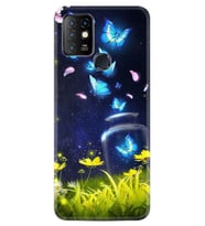 INFINIX Hot 10 Kılıf Resimli Silikon Kılıf Neon Butterflys 1309