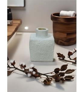 Dokulu Mini Şamdan (Beyaz)