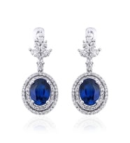 4.15 Karat Safir Pırlanta Küpe