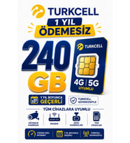 Turkcell 4G ve 5G Güvenlik Kamerası SIM Kartı 1 Yıl 240 GB Data Hattı Modem Araç İçi Kameralar İçin