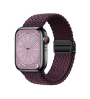 Lexroo Watch 10 42mm KRD-134 Örgü Tasarımlı Hasır Kordon Strap Kayış - Koyu Mor