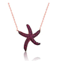 Pembe Deniz Yıldızı 925 Ayar Gümüş Kolye