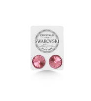 Union Swarovski Crystal Kadın Rose Taşlı 12mm Çivili Gümüş Küpe