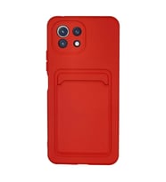 Xiaomi Mİ 11 Lite Kılıf Kelvin Kartvizitli Silikon - Kırmızı