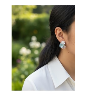 Kadın Üç Boyutlu Çiçek Buketi Küpe Bahar Serisi Şık Küpe