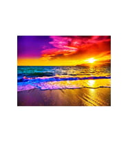 Renkli Dalgalar Sticker(Çerçeveli) 60x75 Sayılarla Boyama Hobi Seti