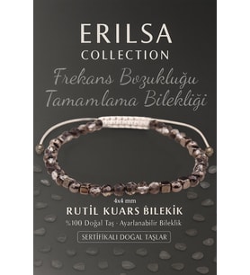 Sertifikalı Frekans Bozukluğu Tamamlama Ruhsal Denge Bilekliği -  Rutil Kuvars Taşı Kristali (Çok Renkli)