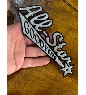 17X6 CM GÜMÜŞ VARAKLI ALL STAR YAZILI ARMA DİKİŞ APLİKE