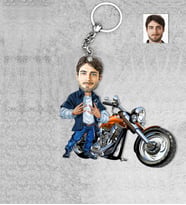 Kişiye Özel Motorcu Erkek Ahşap Anahtarlık-5