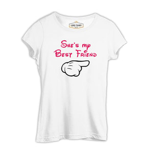 She's my Best Friend 1 Beyaz Kadın Tshirt