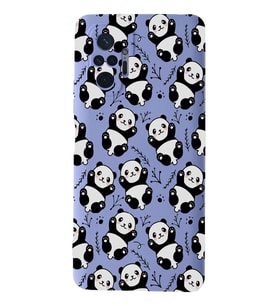 Xiaomi Redmi Note 10 Pro Uyumlu Lansman Kılıf Panda Tasarımlı İçi Kadife Kapak-Lila (Şeffaf)