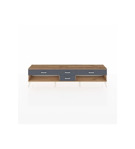 Arges TV Ünitesi 4 Çekmeceli  220x30x51 Çam-Çam/Antrasit