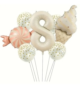 Retro Dondurma Şeker 8 Yaş Folyo Balon Set