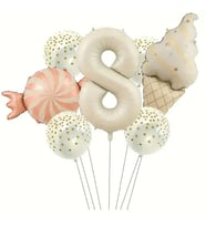 Retro Dondurma Şeker 8 Yaş Folyo Balon Set