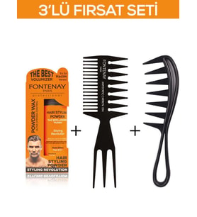 Fontenay Saç Şekillendirici Pudra Toz Wax Ultra Strong Turuncu 20gr + Şekil Tarağı X2 3'Lü Set