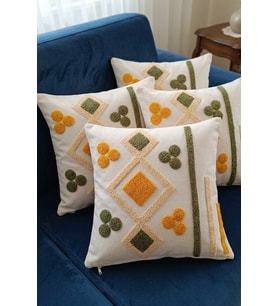 4lü Kırlent Kılıfı, Dijital Baskılı Çift Taraflı Kırlent Kılıfı 45x45cm