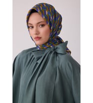 Geometrik Desen %100 Twill İpek Eşarp BE07
