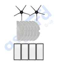 ROBOROCK Q7 , Q7+ , Q7 MAX , Q7 MAX+  Uyumlu 2 Yan Fırça 4 Filtre 6 Mop PKT-iasgf0000532
