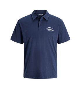 JACK JONES Yazı Armalı Erkek Polo Yaka Tişört 12288118 (Lacivert)