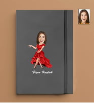 Kişiye Özel Kadın Model 13x21 Gri Defter-11