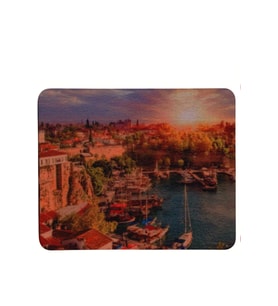 Antalya Yat Limanı Desenli Kaymaz Taban Optik Bilgisayar Notebook Mouse Pad Maus Ped 17,5x21,5cm