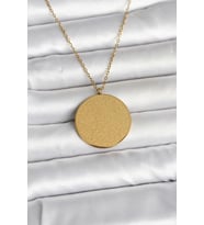 316L Çelik Gold Renk Ayetel Kürsi ve Allah Yazılı Kolye 5886 - HPSBYI5331-6977