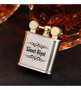 Gazlı Fitilli Çakmak Kişiye Özel İsimli Zorro Çakmak (Gümüş)