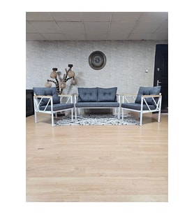 Beyaz Boyalı Bahçe - Balkon - Mutfak Çay Seti Takımı Bahçe Koltuk Takımı