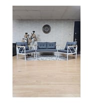 Beyaz Boyalı Bahçe - Balkon - Mutfak Çay Seti Takımı Bahçe Koltuk Takımı (Çok Renkli)