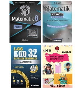 TUDEM YAYINLARI LGS MATEMATİK BECERİ TEMELLİ SORU BANKASI - MATEMATİK KLAVUZ DENEME - MATEMATİK KOD