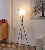 Ozark Çubuk Ayaklı Camlı Lambader 3204-W64-3I-CZ (Eskitme Altın)