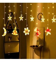 VIP DELUXE 3 METRE YILDIZLI NOEL SALKIM LED IŞIK LED ÇAM AĞACI KAR TANESİ ÇORAP AY YILDIZ FİRGÜRLÜ