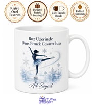 Buz Pateni Sever Temalı Baskılı Kupa Bardak Hediye Porselen Mug