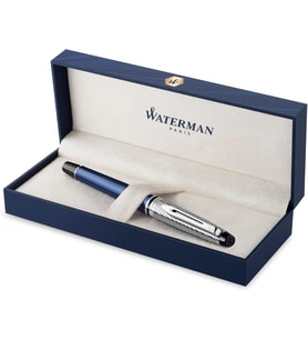 Waterman Expert 3 Metalik Mavi Gövde Krom Klips Roller Kalem
