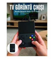 Mey İthalat® Retro Oyun Konsolu Çift Analog Joystick 64GB Hafızalı Taşınabilir El Konsolu