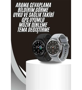 Akıllı Saat Bluetooth Bağlantılı Yuvarlak Ekran Plastik Kordonlu