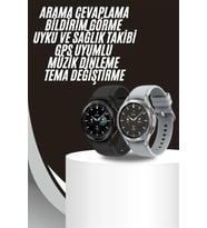 Akıllı Saat Bluetooth Bağlantılı Yuvarlak Ekran Plastik Kordonlu