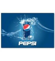 Cakatabloo Pepsi Kutu ve Buzlar Mavi Zemin MDF Tablo