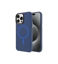 Apple iPhone 15 Pro Uyumlu Kılıf Zore M-safe Şarj Özellikli Buzlu Transparan C-Pro Sert Kapak (Lacivert)