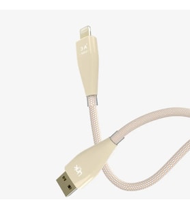 K692 Safe 1200mm USB-A → Lightning Data Ve Şarj Kablosu (Krem)