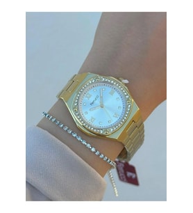 Ferrucci Gold Çelik Şık Kadın Kol Saat+Bileklik Hediye