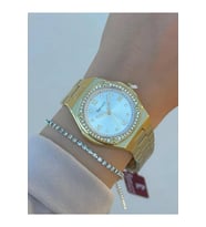 Ferrucci Gold Çelik Şık Kadın Kol Saat+Bileklik Hediye (Altın)