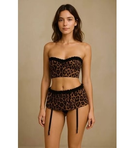 pilelistore Leopar Desenli Mini Etek