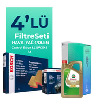 Bosch BMW 1.16D Filtre Bakım Seti Castrol Motor Yağlı (2015-2019) 4 Lü