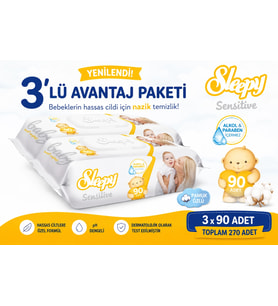 SleepyISensitive Islak Mendil 90'lı 3'lü Paket