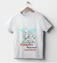 Coğrafya Öğretmenlerine Özel Kişiselleştirilebilir Tişört (Beyaz)