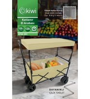Kiwi KFW-391 Katlanabilir Su Geçirmez Market Arabası Bej