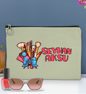 BK Gift Kişiye Özel İsimli-3 Astarlı Portföy Çanta 30x21cm(12 Renk Seçeneği), Baskılı El Çantası, Organizer Çanta (Mint Yeşili)