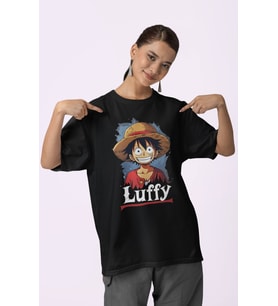 Monkey D. Luffy Baskılı Unisex Oversize One Piece Anime Dizi Karakter Tişört
