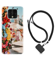 Tecno Camon 16 18P Pova Kılıf Boyun Askılı Silikon Gerçek Çiçekler 1743